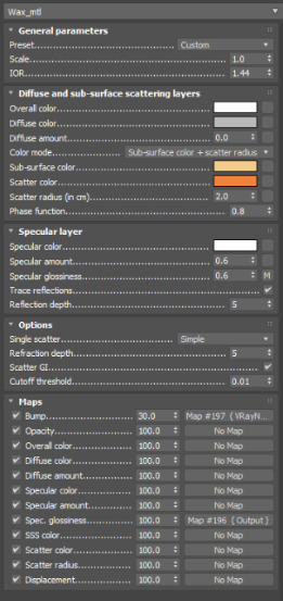 تنظیمات VRayFastSSS2