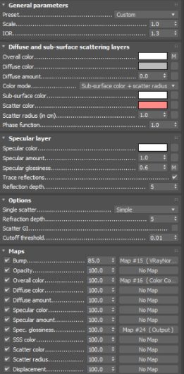 تنظیمات VRayFastSSS2